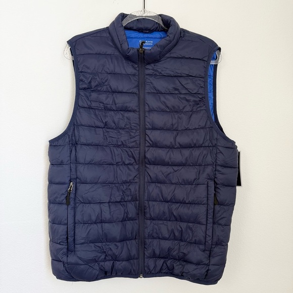Club Room Men's Packable Vest Navy Blue Full Zip Lightweight Size L Travel - Picture 2 of 11